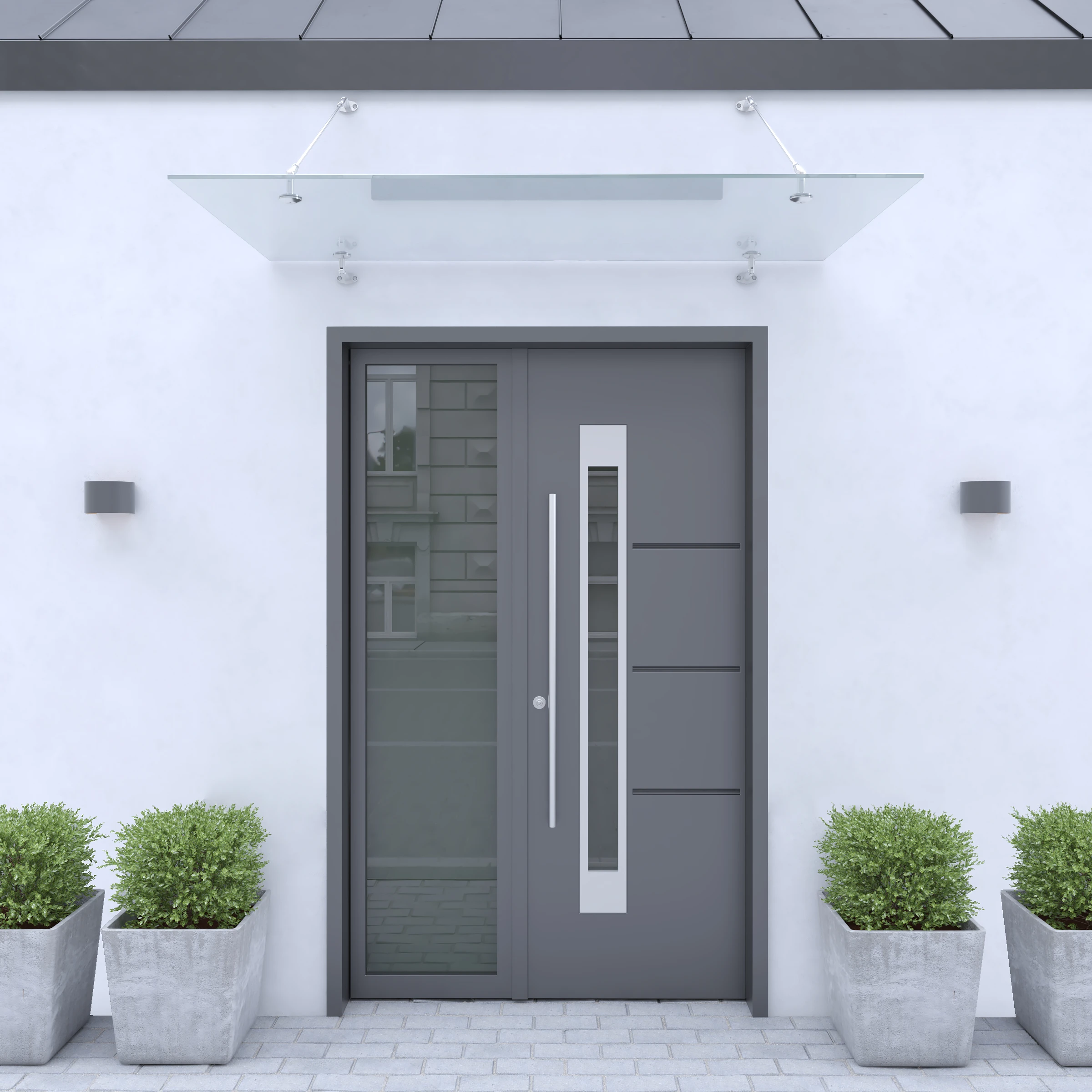 Glas luifel met punthouders CTO, 77990077 Glasvordach mit Punkthaltern CTO, 77990077