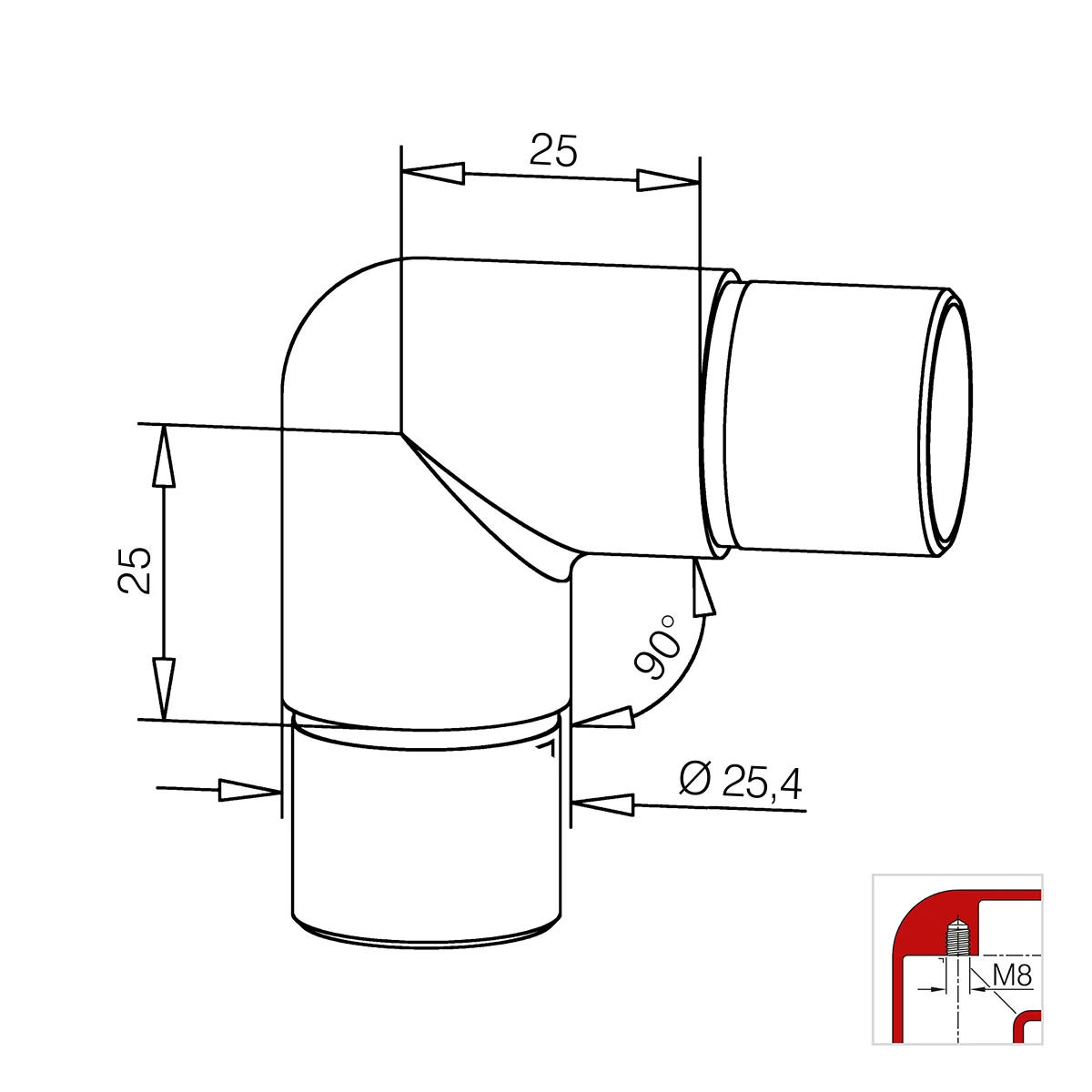 Rohrverbinder 90°, 110303xxxxx