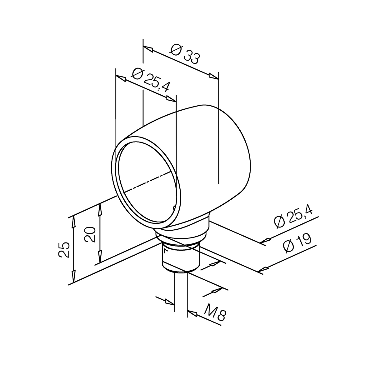 Socket elbow with 1 outlet 90°, 110217xxxxx Kugelrohrverbinder mit 1 Abzw. 90°, 110217xxxxx