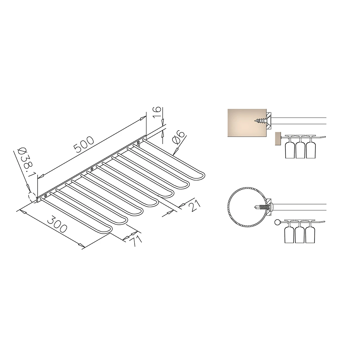 Glass rack, xx0875300xx Gläserhalter, xx0875300xx