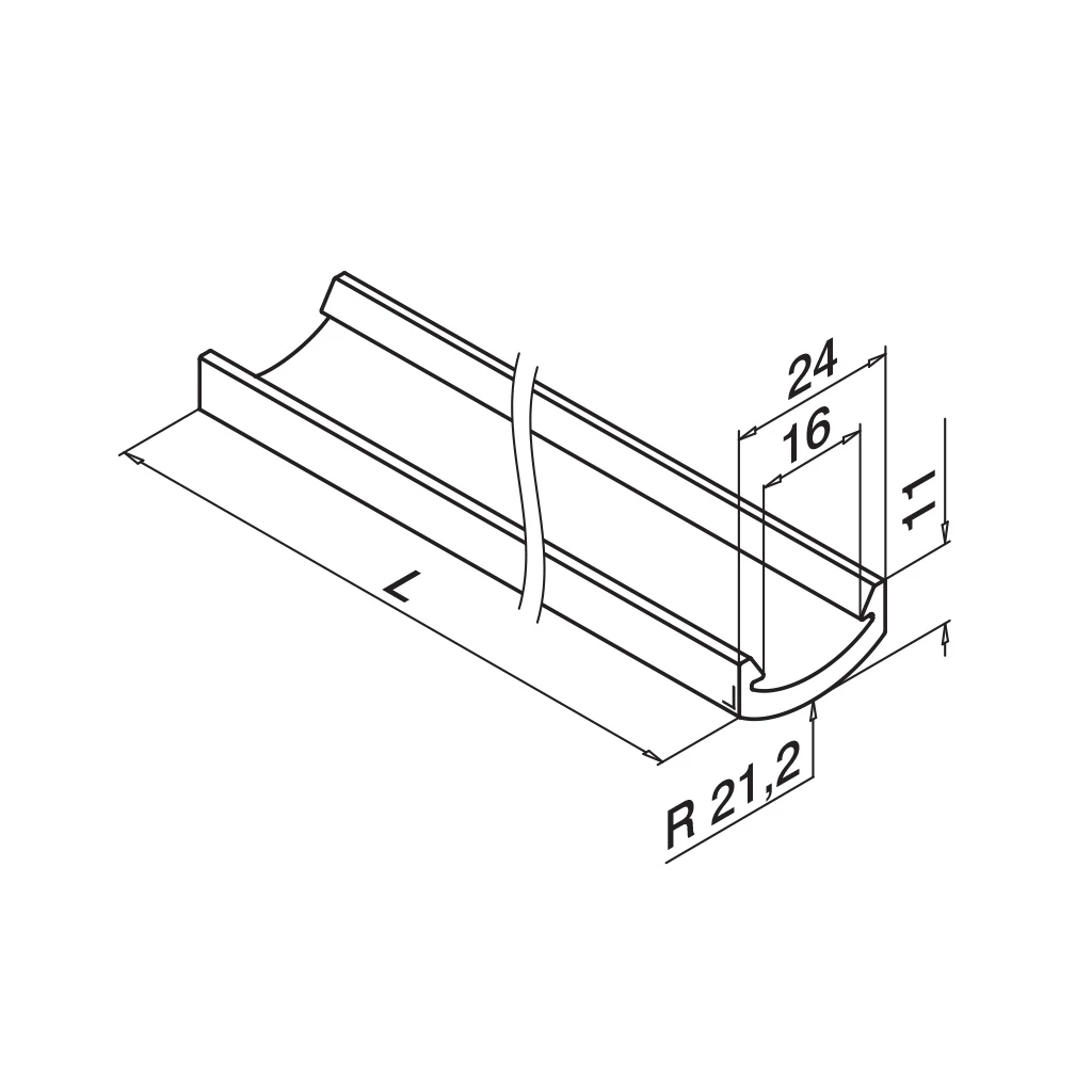 LED-Abdeckprofil für LED-Trägerprofil, 7715509025000