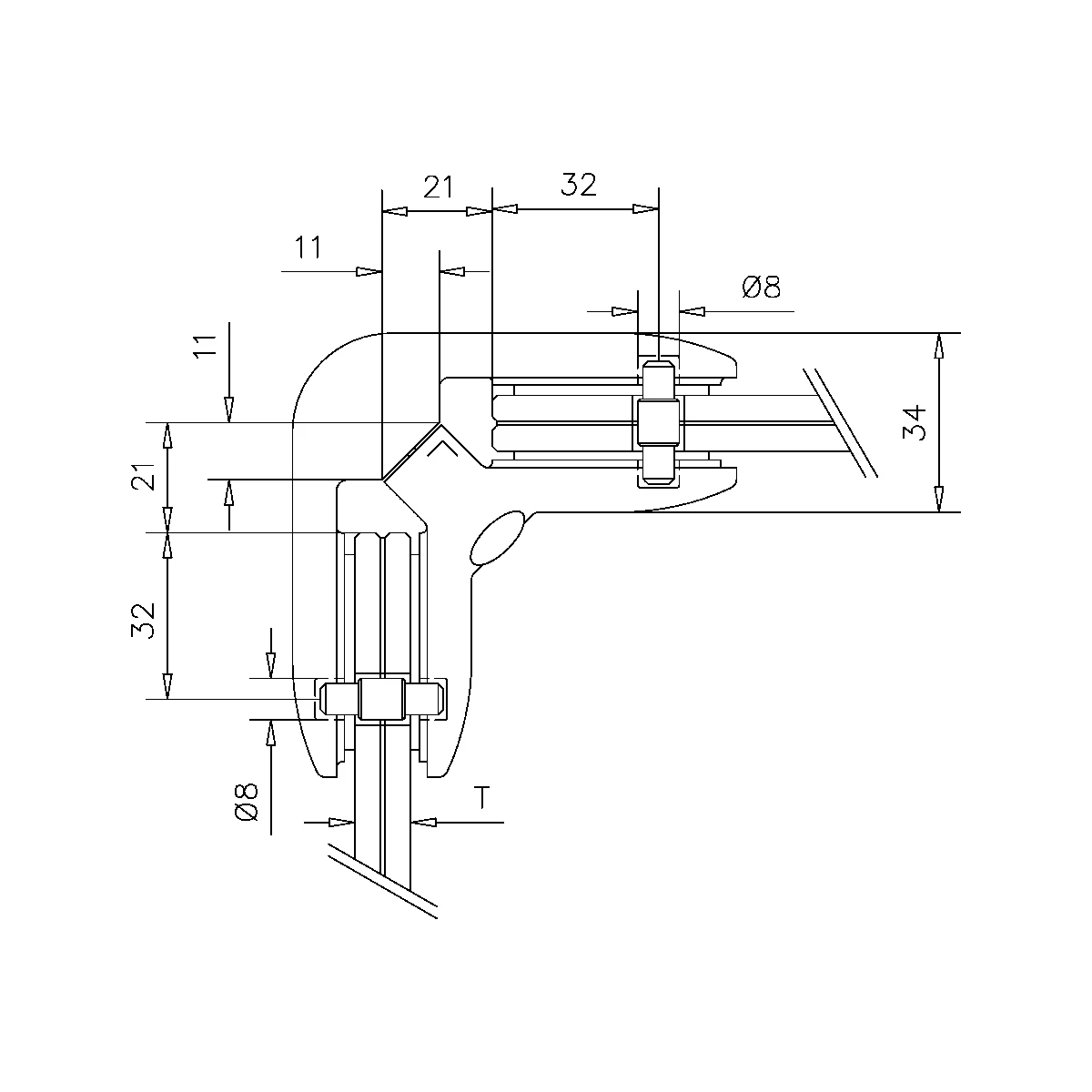 Glasverbinder, 122800x0012