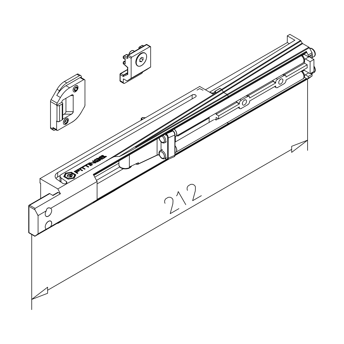 Soft-close for guide rail, 7746188500000 Dämpfeinzug für Laufschiene, 7746188500000