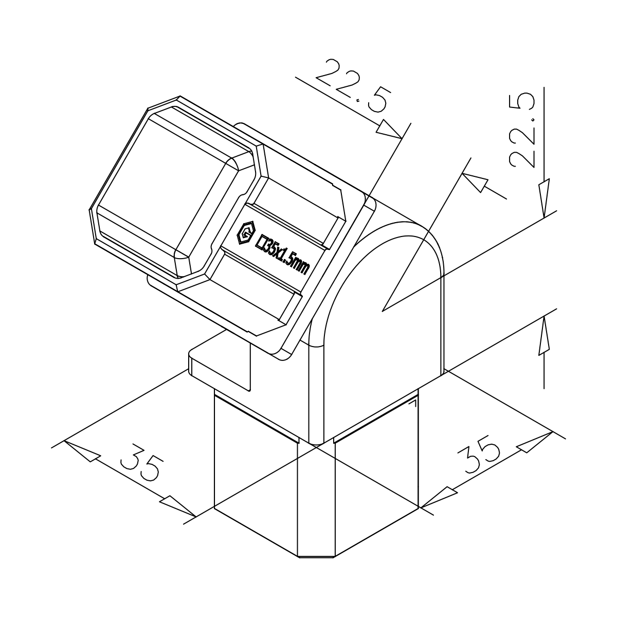 Vierkantrohr-Verbinder variabel, 7711430203512
