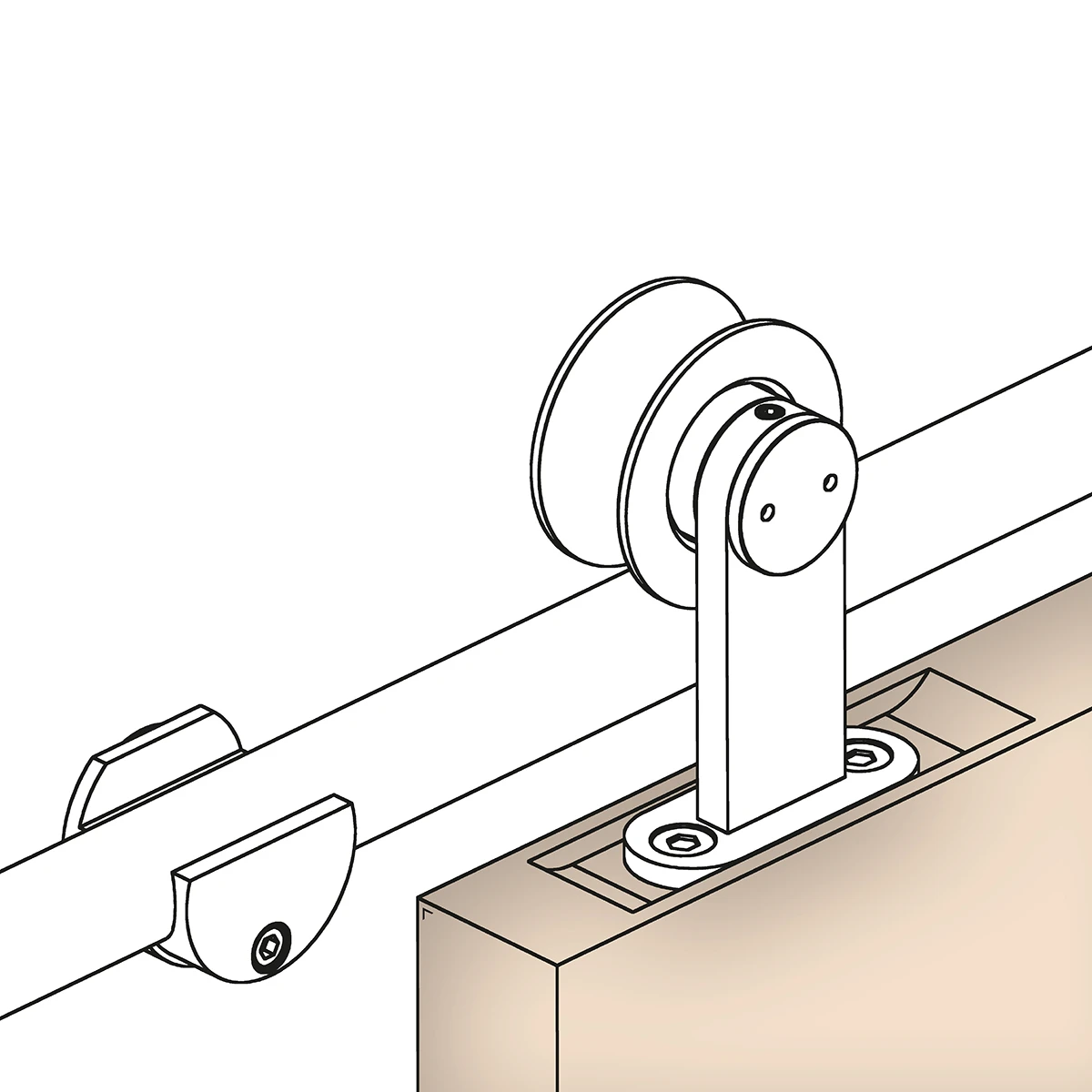 Looprol voor hout montage, 7746610500012 Laufrolle für Holzmontage, 7746610500012