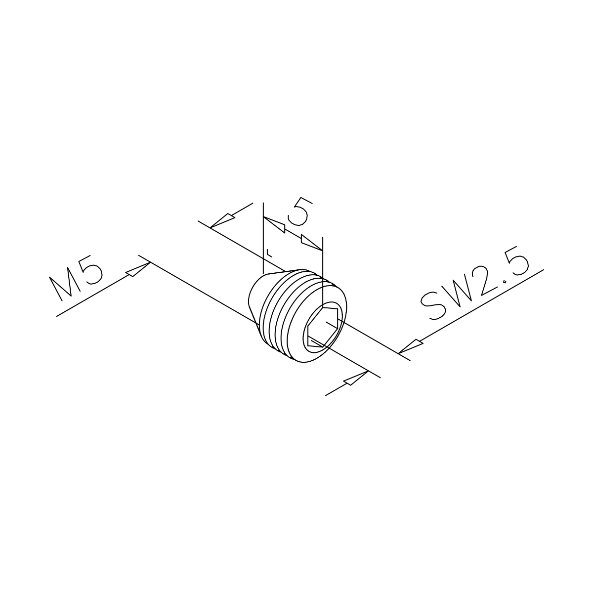 Binnenzeskantschroef, 9304005xxxx Madenschraube, 9304005xxxx