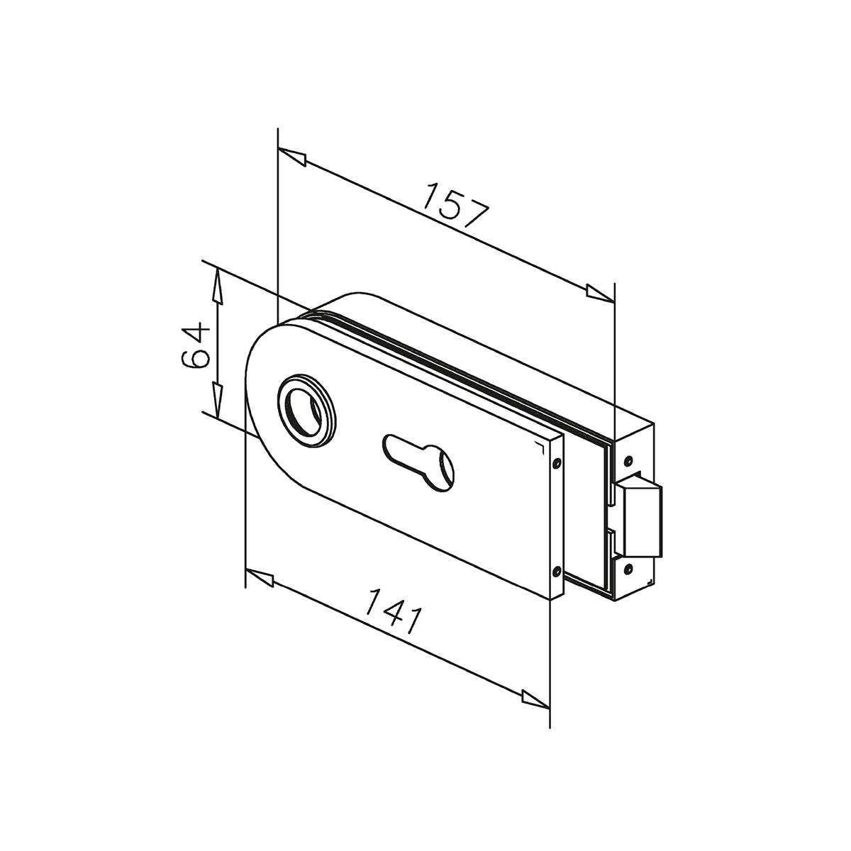 Glass door lock, 77452210902xx Glastürschloss, 77452210902xx