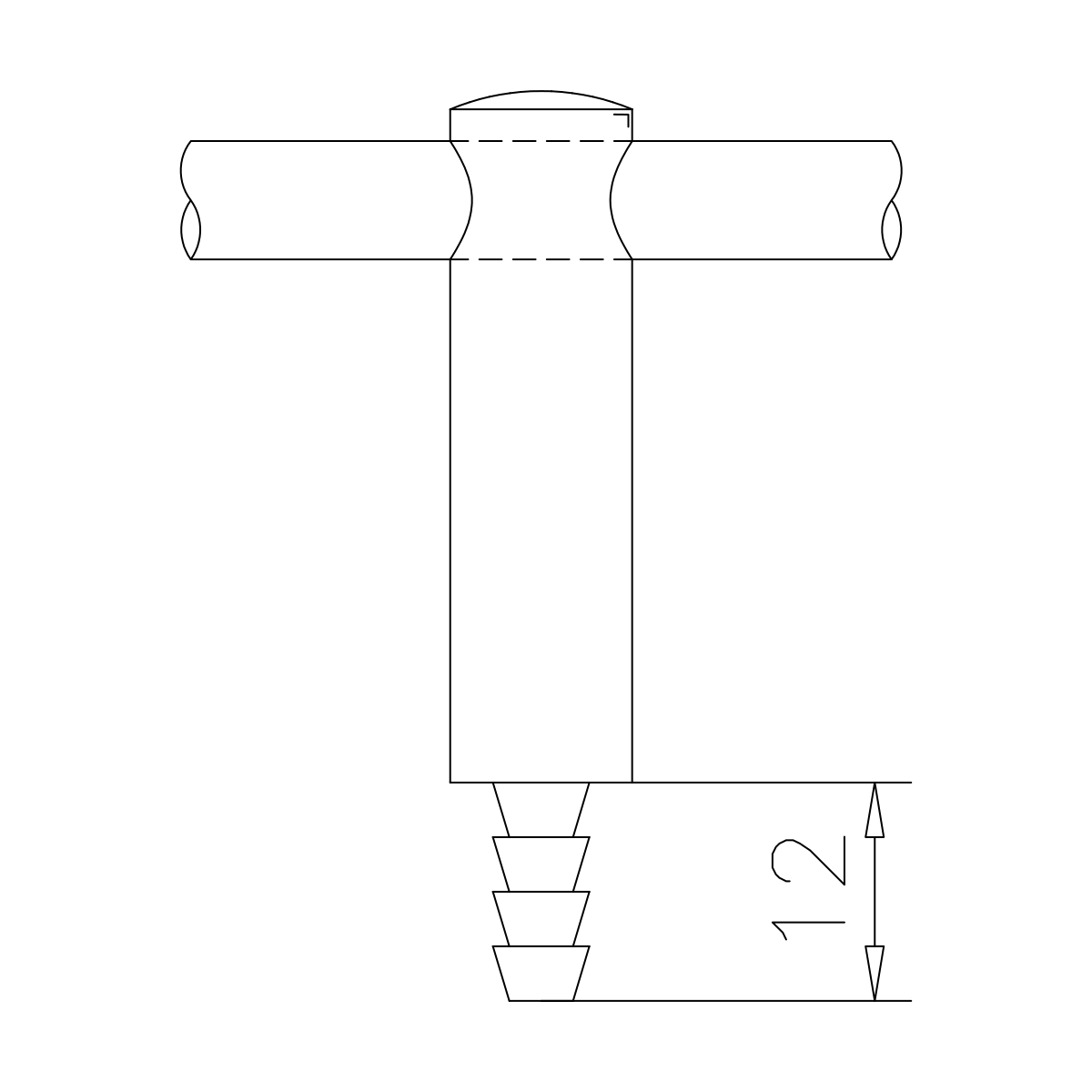 Mittelstütze für Holzmontage, 110661xxxxx