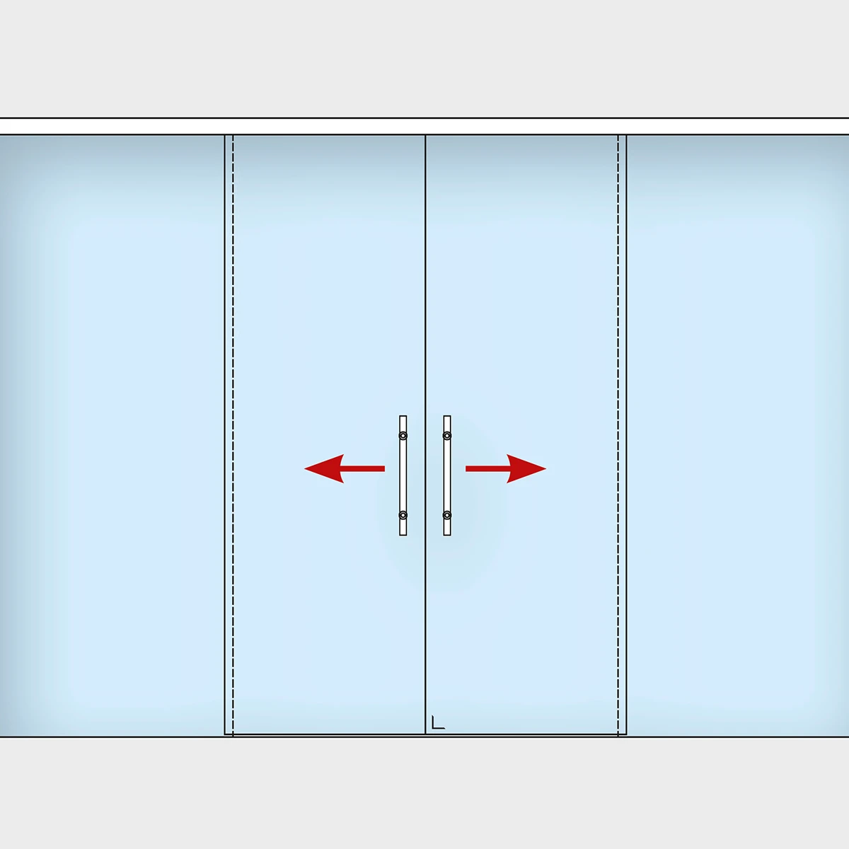 Synchro Schiebetür inkl. Dämpfeinzug und Bodenführung, 295071xxxxx