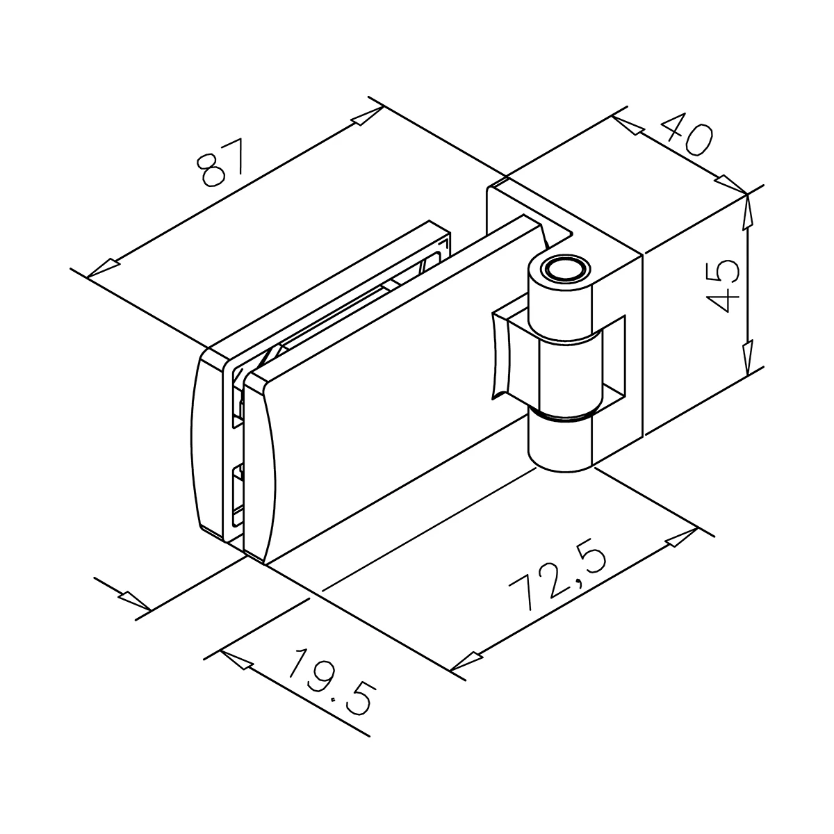 Glasdeurscharnier, 410504090xx Glastürscharnier, 410504090xx