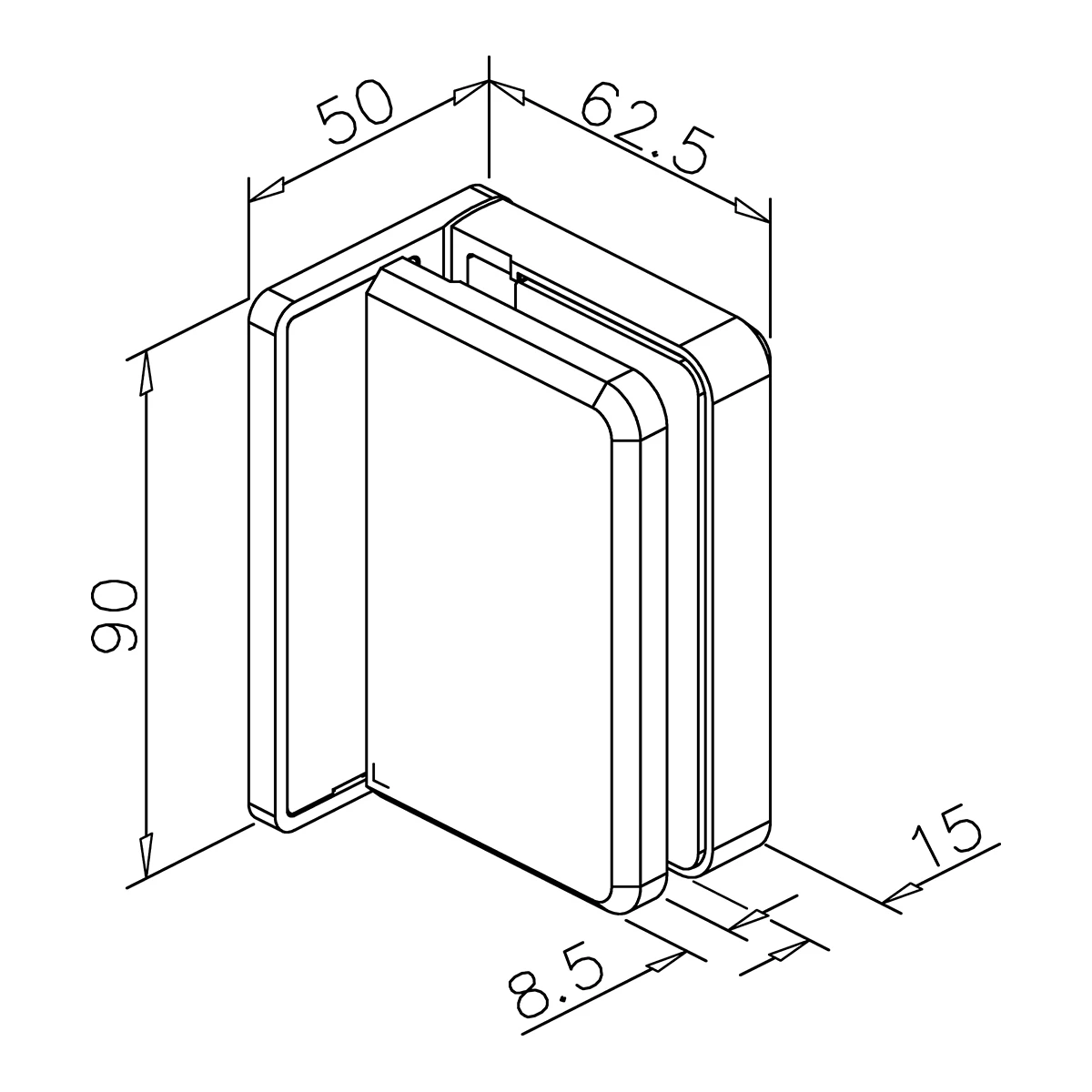 Glasdeurscharnier, 417x12xxxxx Glastürscharnier, 417x12xxxxx