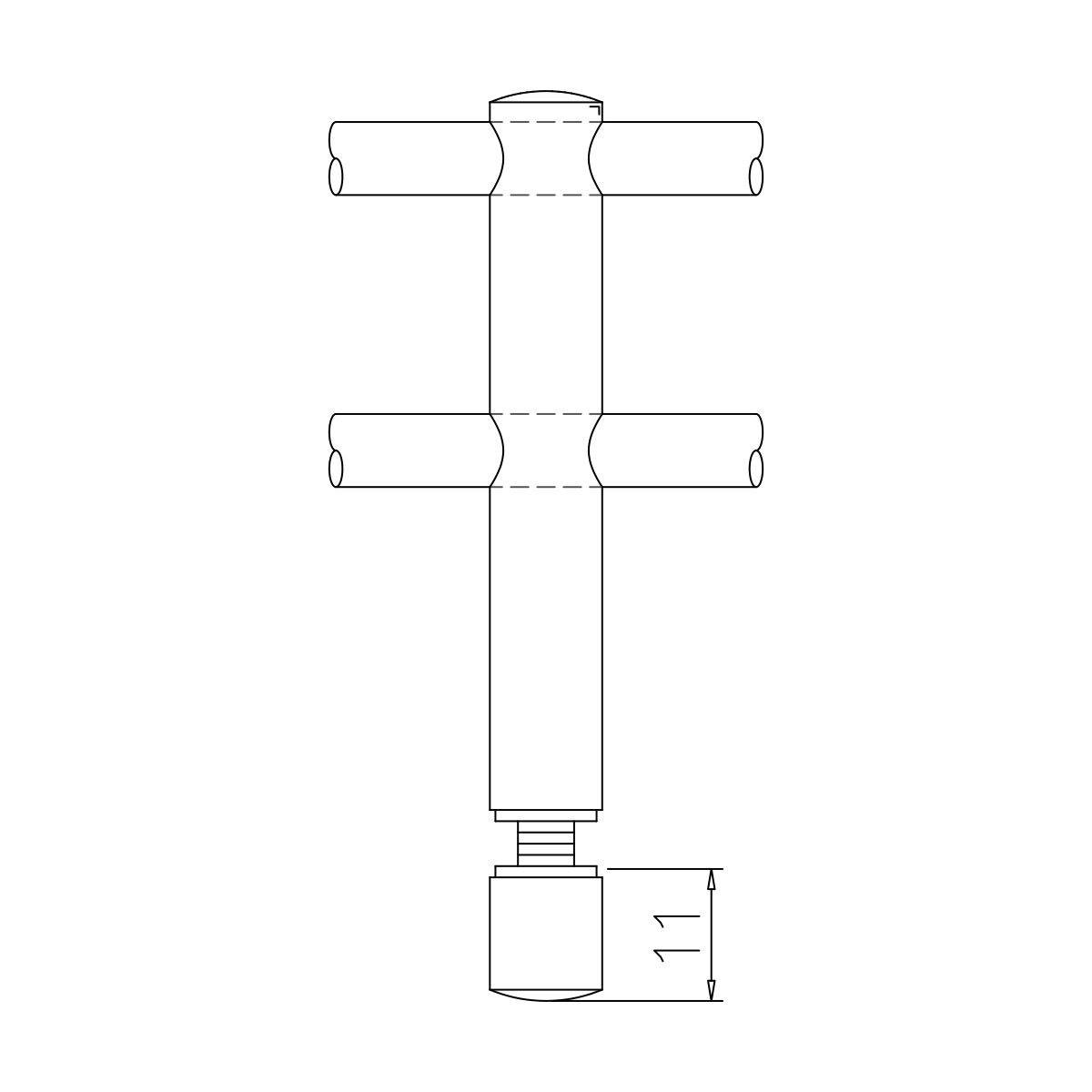 Dubbele middensteun voor montage op glas, 110686xxxxx Doppelte Mittelstütze für Glasmontage, 110686xxxxx