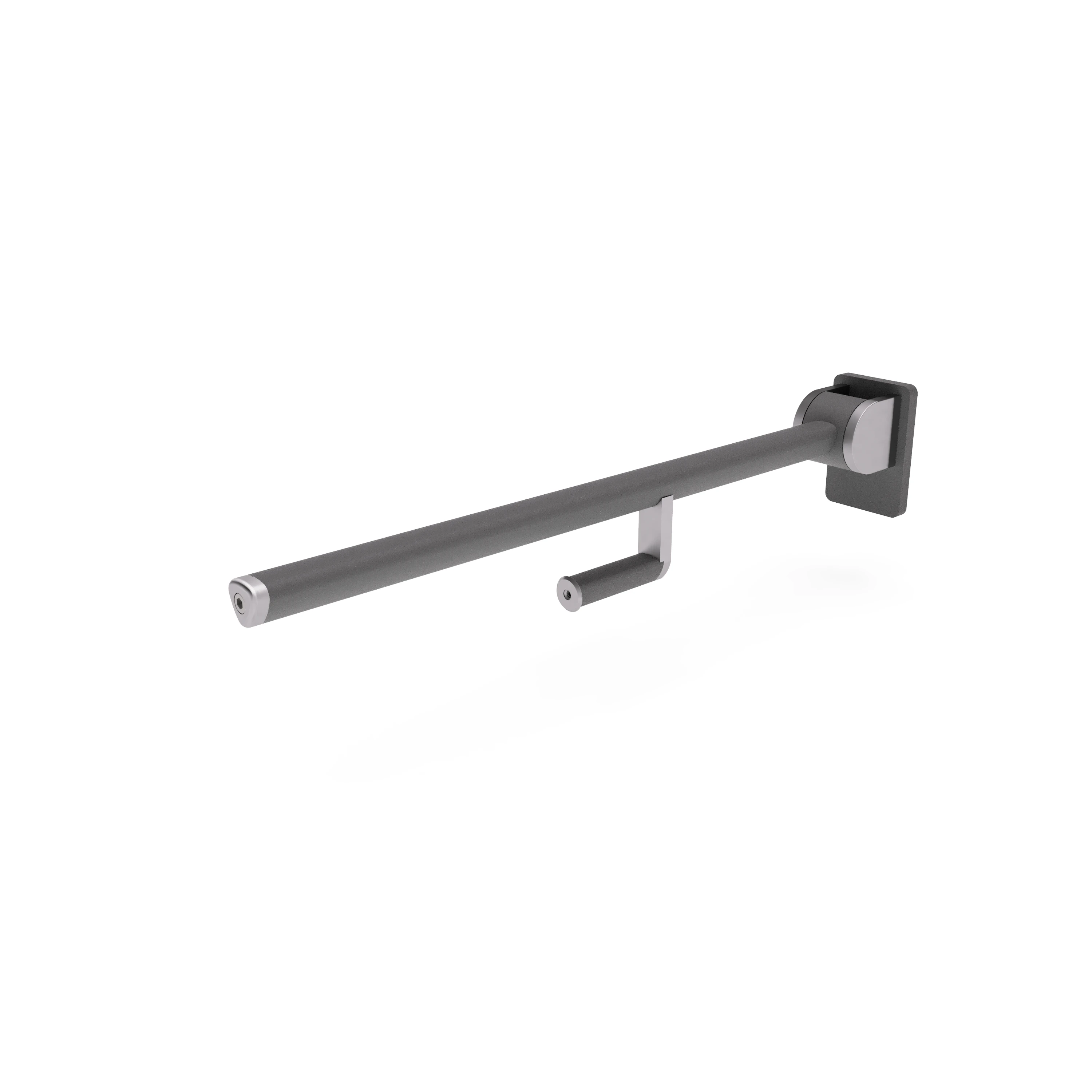 Folding grab handle with toilet roll holder, 77500003800-xx Klappbarer Haltegriff mit Toilettenpapier-Halter, 77500003800-xx