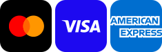 Kreditkarten Mastercard, Visa und American Express Logo