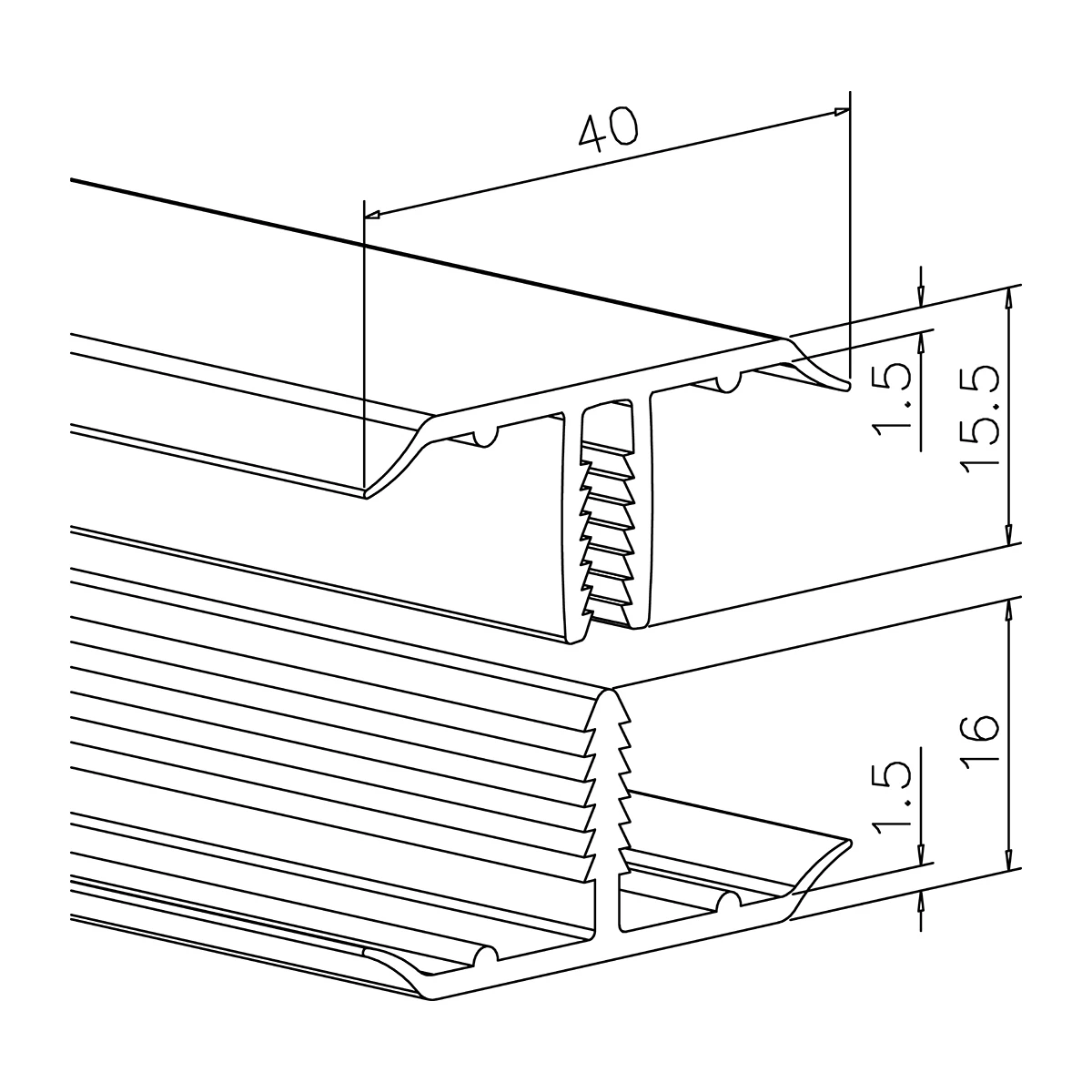 Glazen afdichtingsprofiel van plastic, 7744075125000 Glas Dichtungsprofil aus Kunststoff, 7744075125000