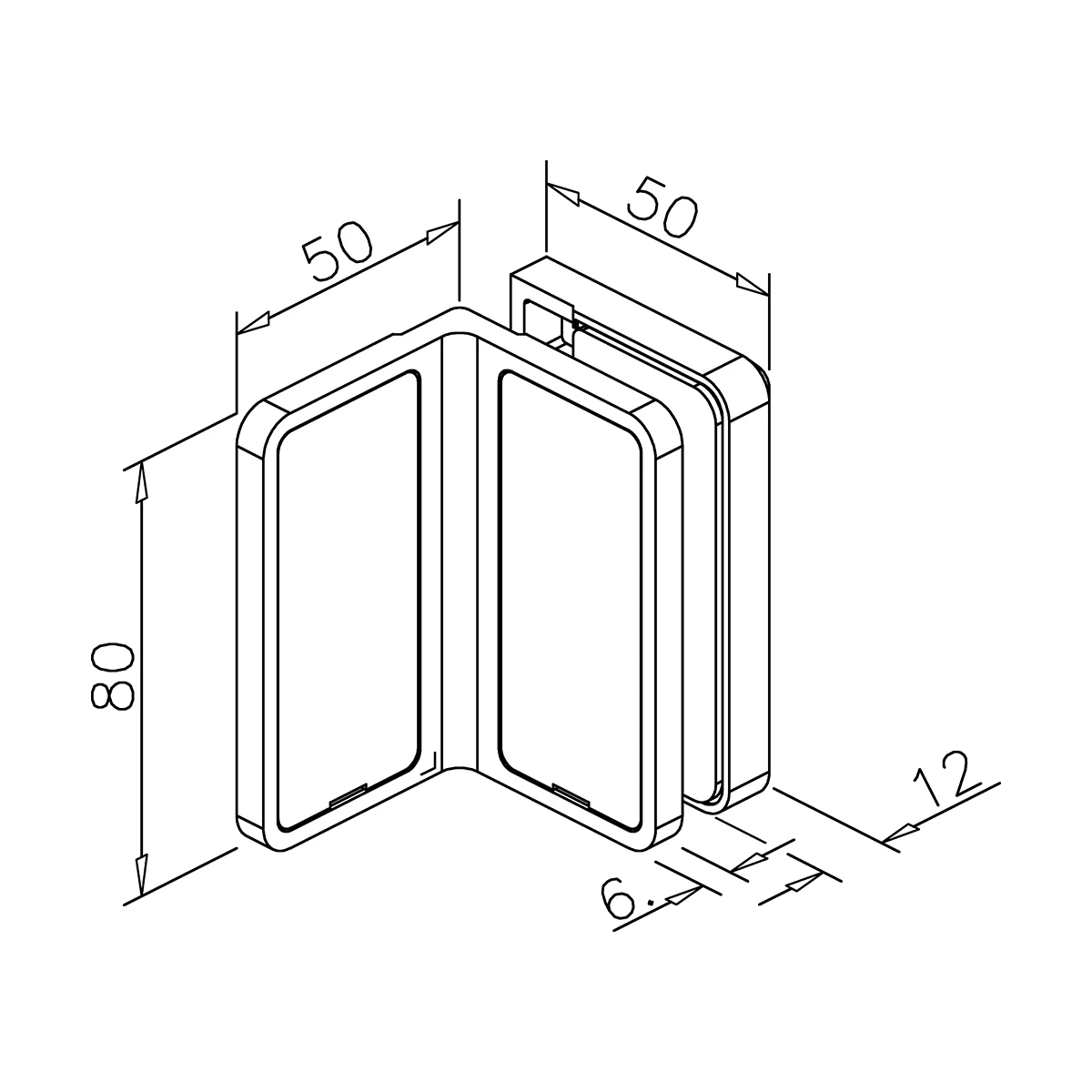 Glass connector 90°, 407012090xx Glasverbinder 90°, 407012090xx