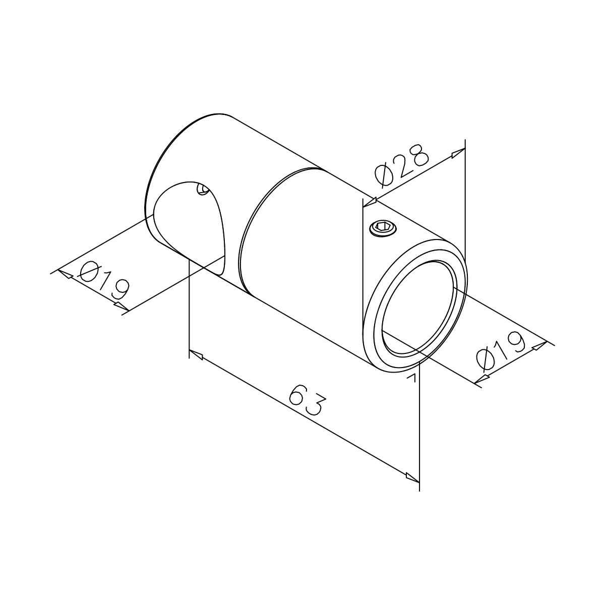 T-connector voor stabilisatiestangen, 400307019xx T-Verbinder für Stabilisierungsstangen, 400307019xx