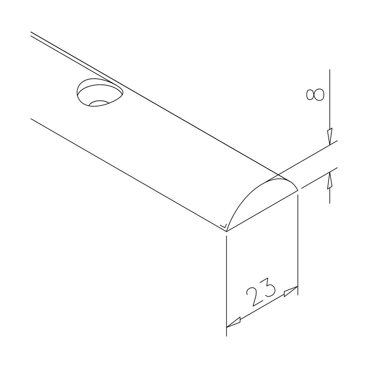 Geleiderrail, halfrond, voorgeboord, 461920xxx12 Führungsschiene halbrund gelocht, 461920xxx12
