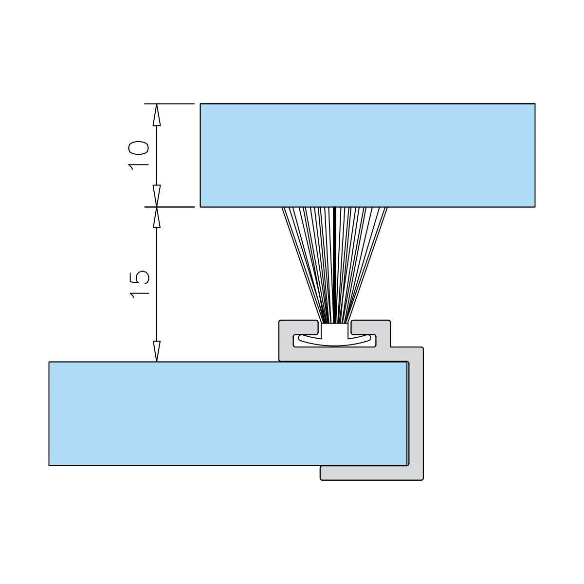 Bürstendichtungen für Glasschiebewände, 2500 mm, 77496001250-xx