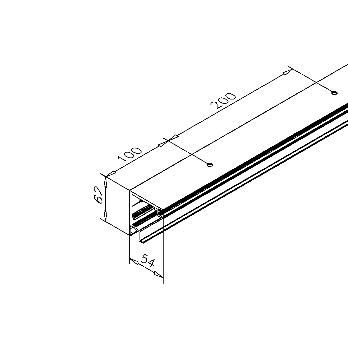 Running track fixed glass, 461750xxxxx Laufschiene Festglas, 461750xxxxx