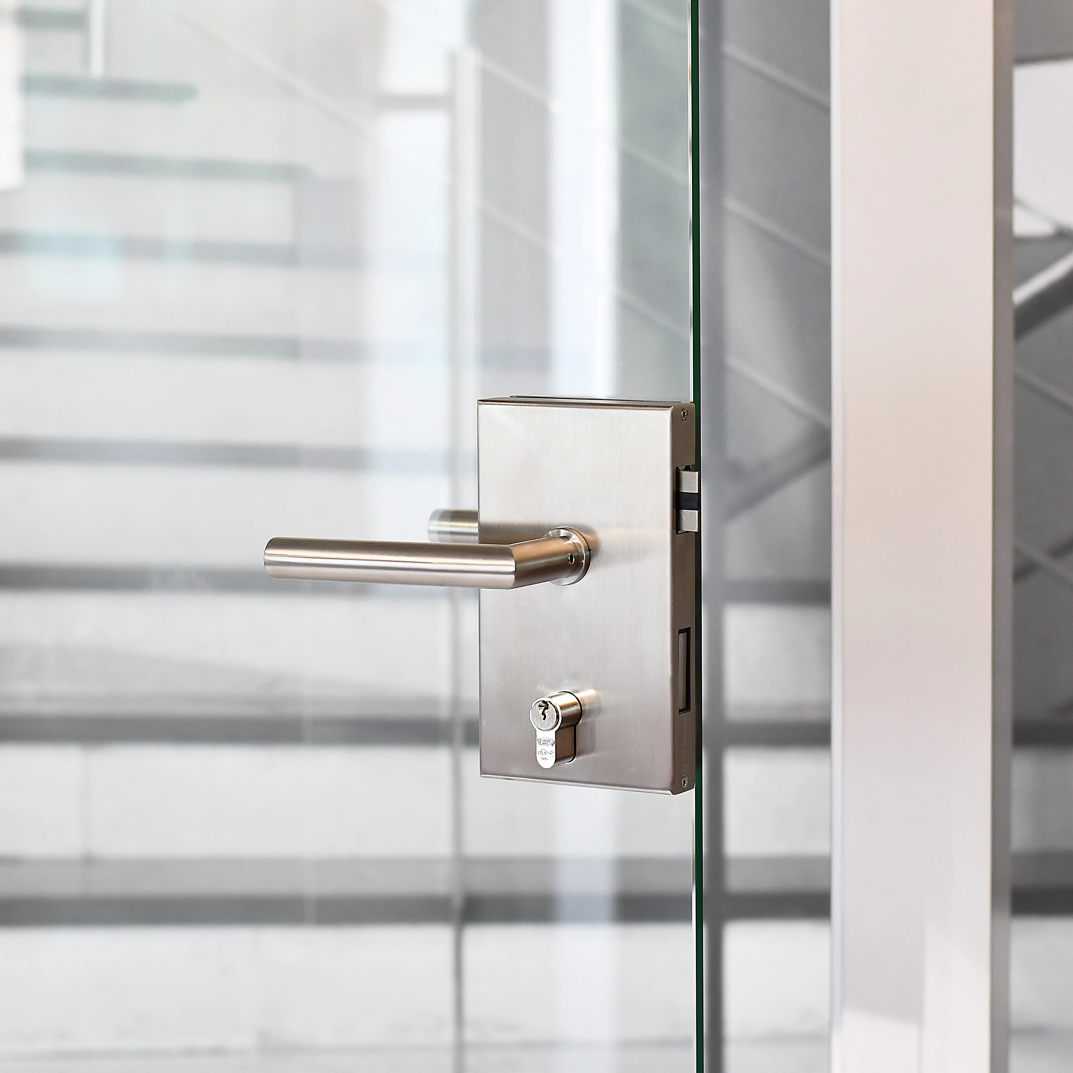 OFFICE Glasdeurslot met krukken, 4529x0002xx OFFICE Glastürschloss mit Drückern, 4529x0002xx