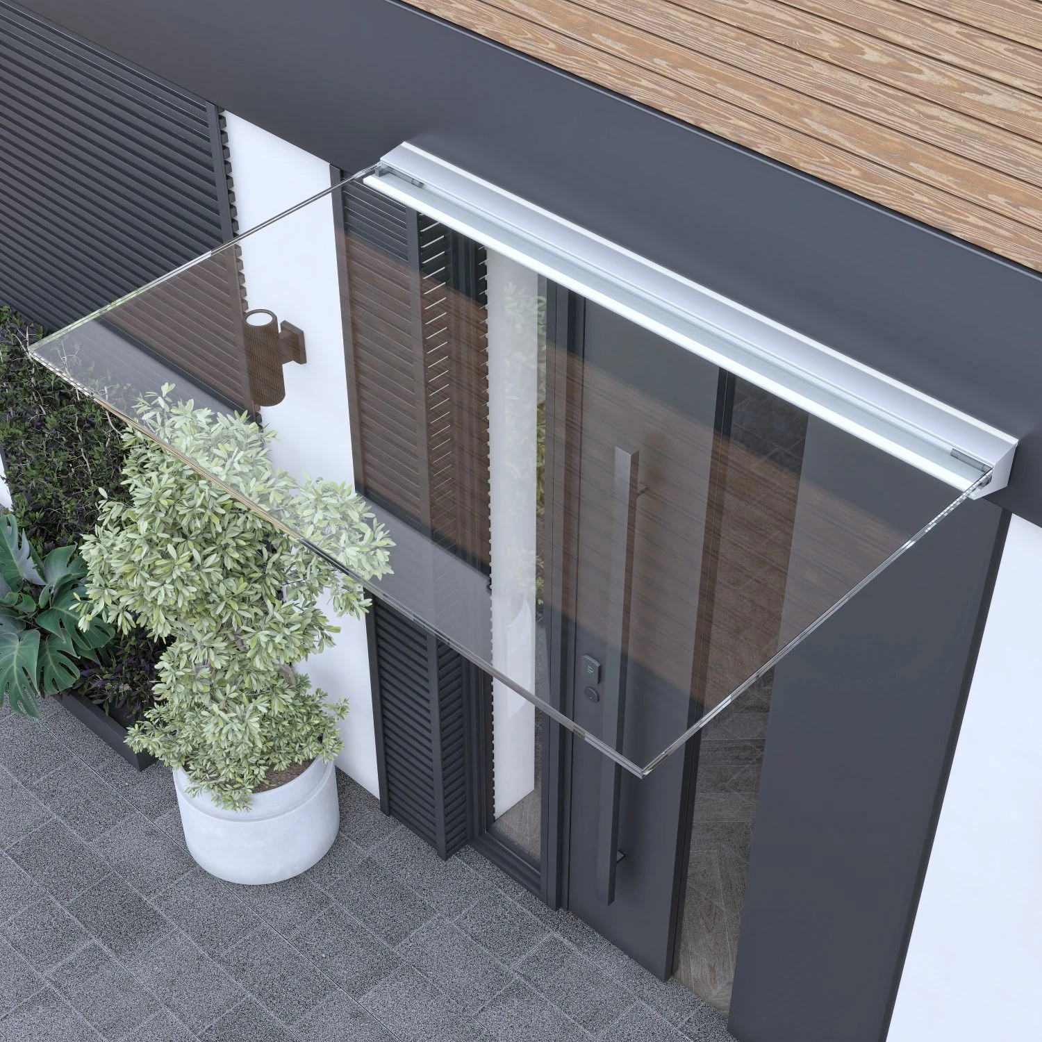 Cantilevered glass canopy, 77990076 Freitragendes Glasvordach CTO, 77990076