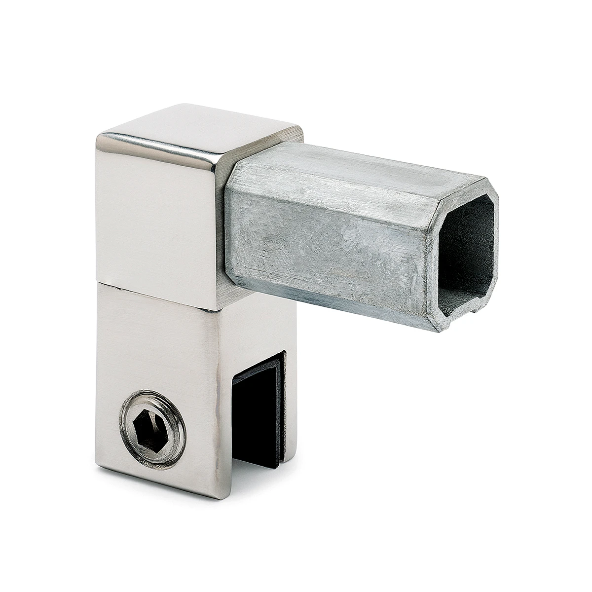 Glashalter geschlossen für Vierkantrohr 20 x 20 mm, 400836420xx