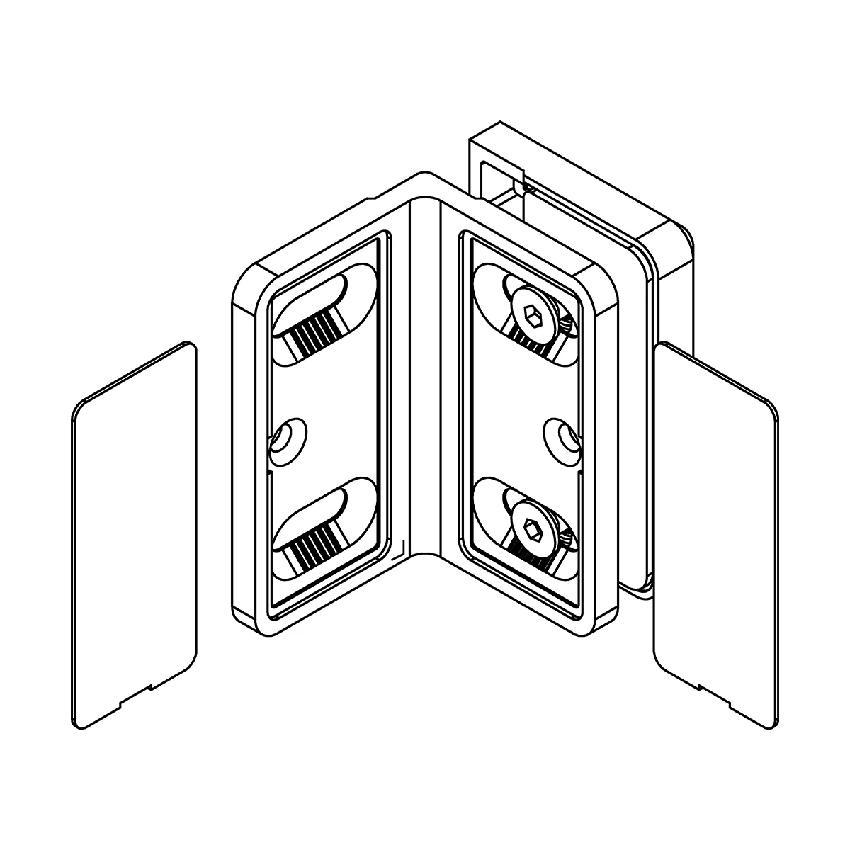 Glass connector 90°, 407012090xx Glasverbinder 90°, 407012090xx