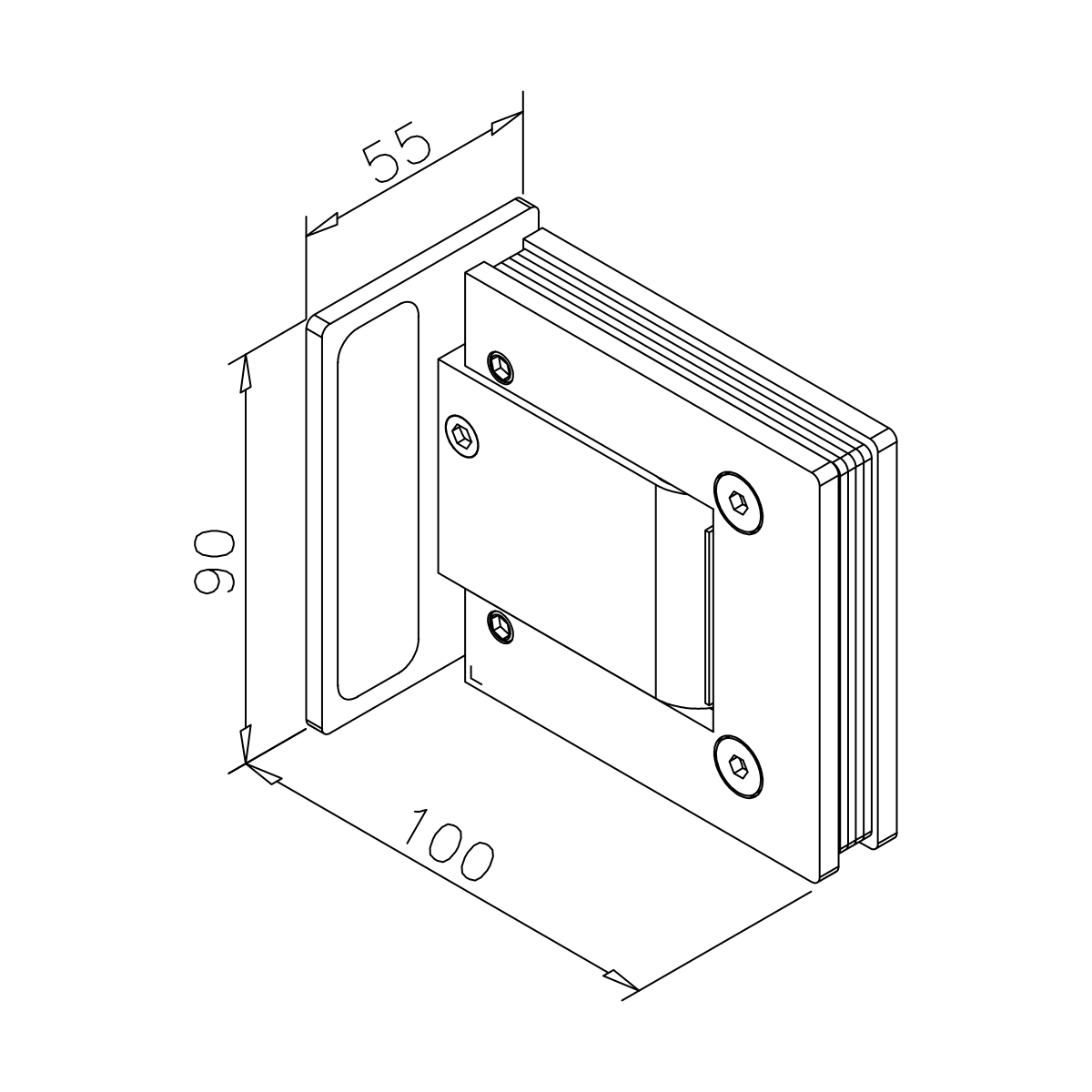 Glastürscharnier, hydraulisch, 77414513090-xx