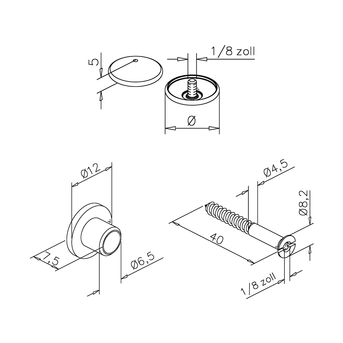 Mirror mounting set, 296200019xx Spiegelmontage Set, 296200019xx