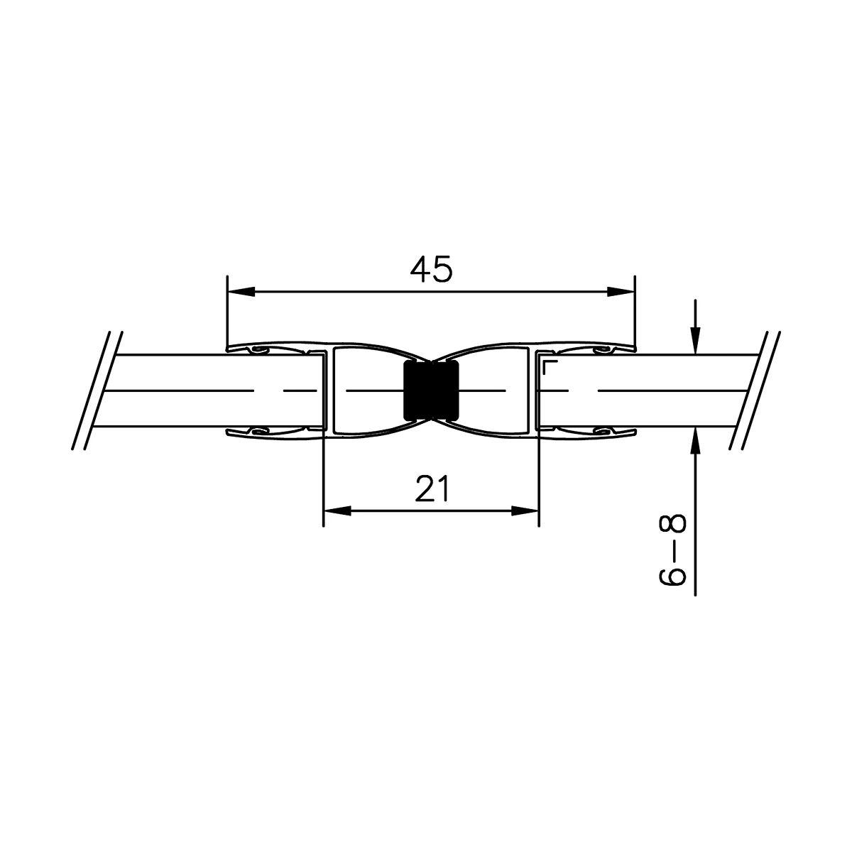 Magnetic seal 180° for glass door, 194040180xx Magnetschließleiste 180° für Glastür, 194040180xx