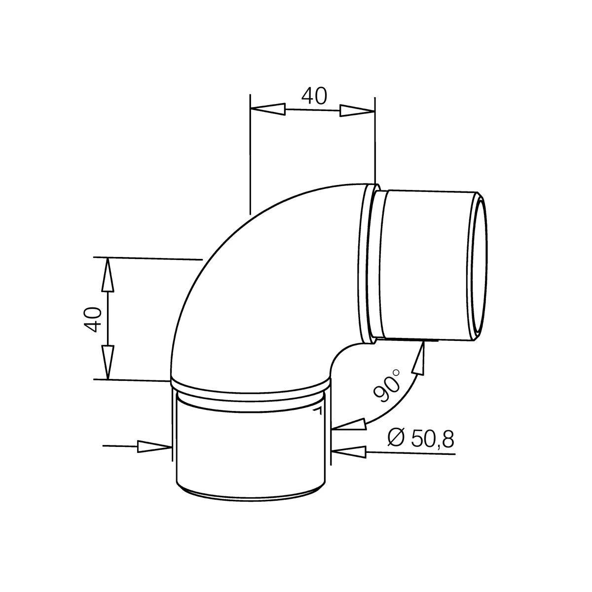 Rohrverbinder 90°, 110301xxxxx