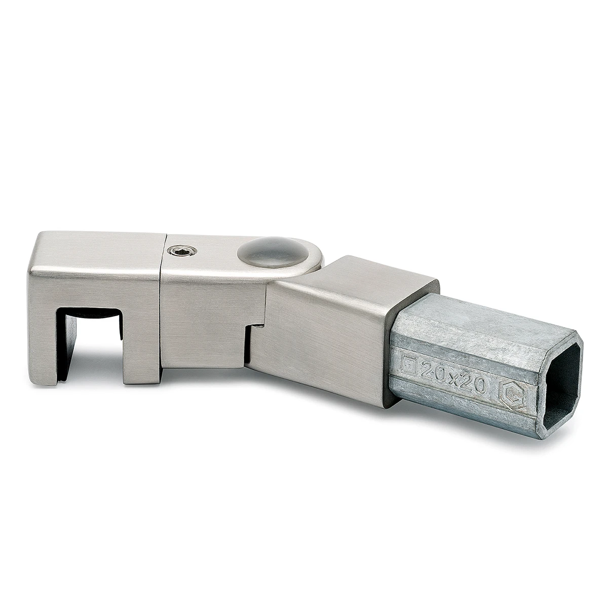 Glashalter für Vierkantrohr 20 x 20 mm, variabel, 400312420xx Glashalter für Vierkantrohr 20 x 20 mm, variabel, 400312420xx
