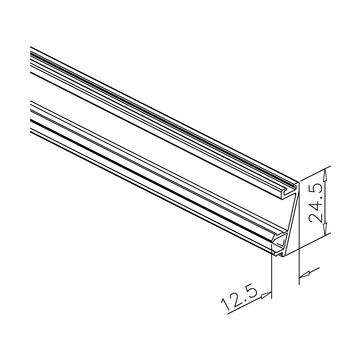 Lower cover profile for wall clamping profile Faria / Farida, 441303xxx46 Unteres-Abdeckprofil für Wandklemmprofil Faria / Farida, 441303xxx46