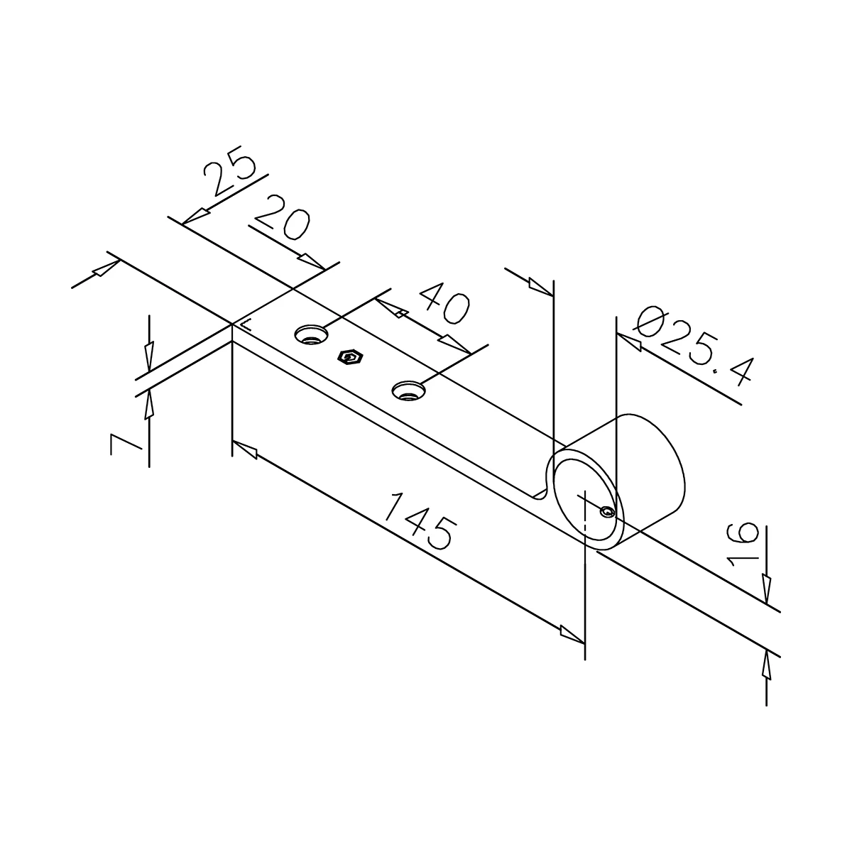 Handrail bracket, xx0105xxxxx Handlaufstütze, xx0105xxxxx