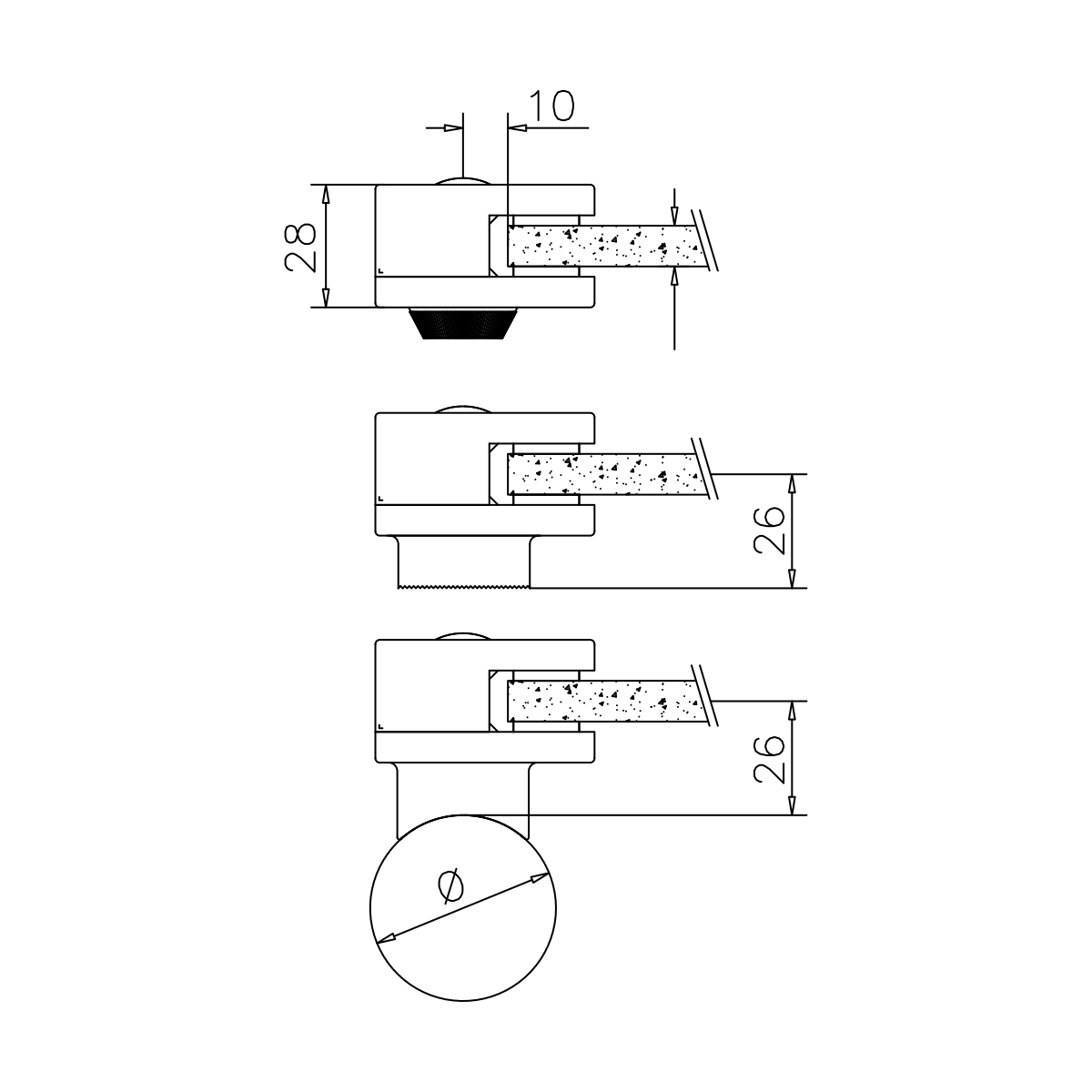 Glass clamp, 7714510000012 Glashalter aus V4A Edelstahl, 7714510000012