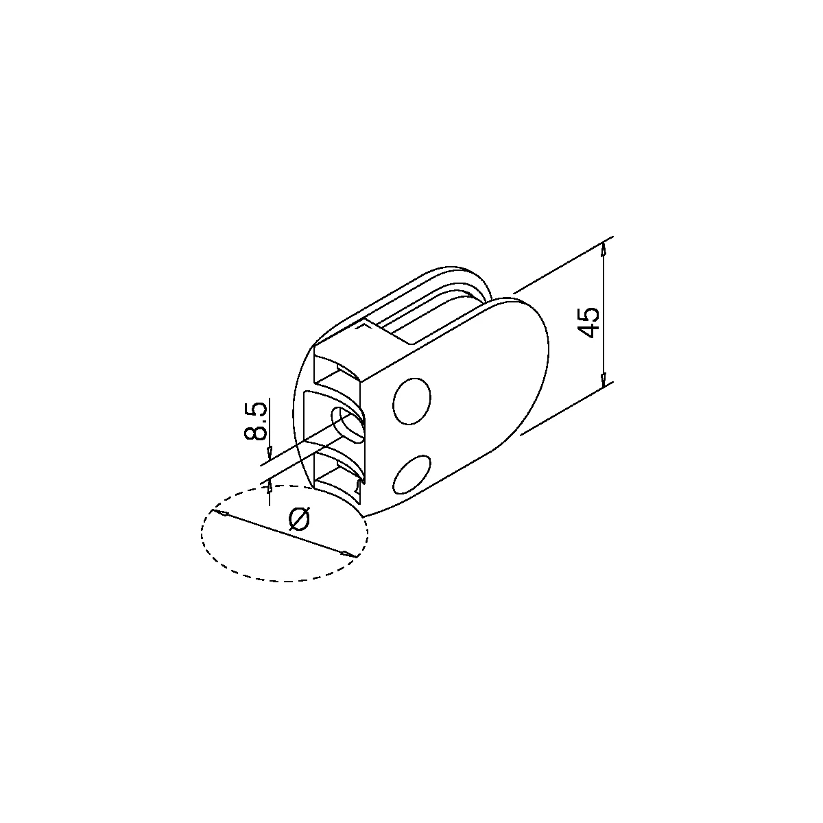 Glashalter Wandmontage, 122800xxx12