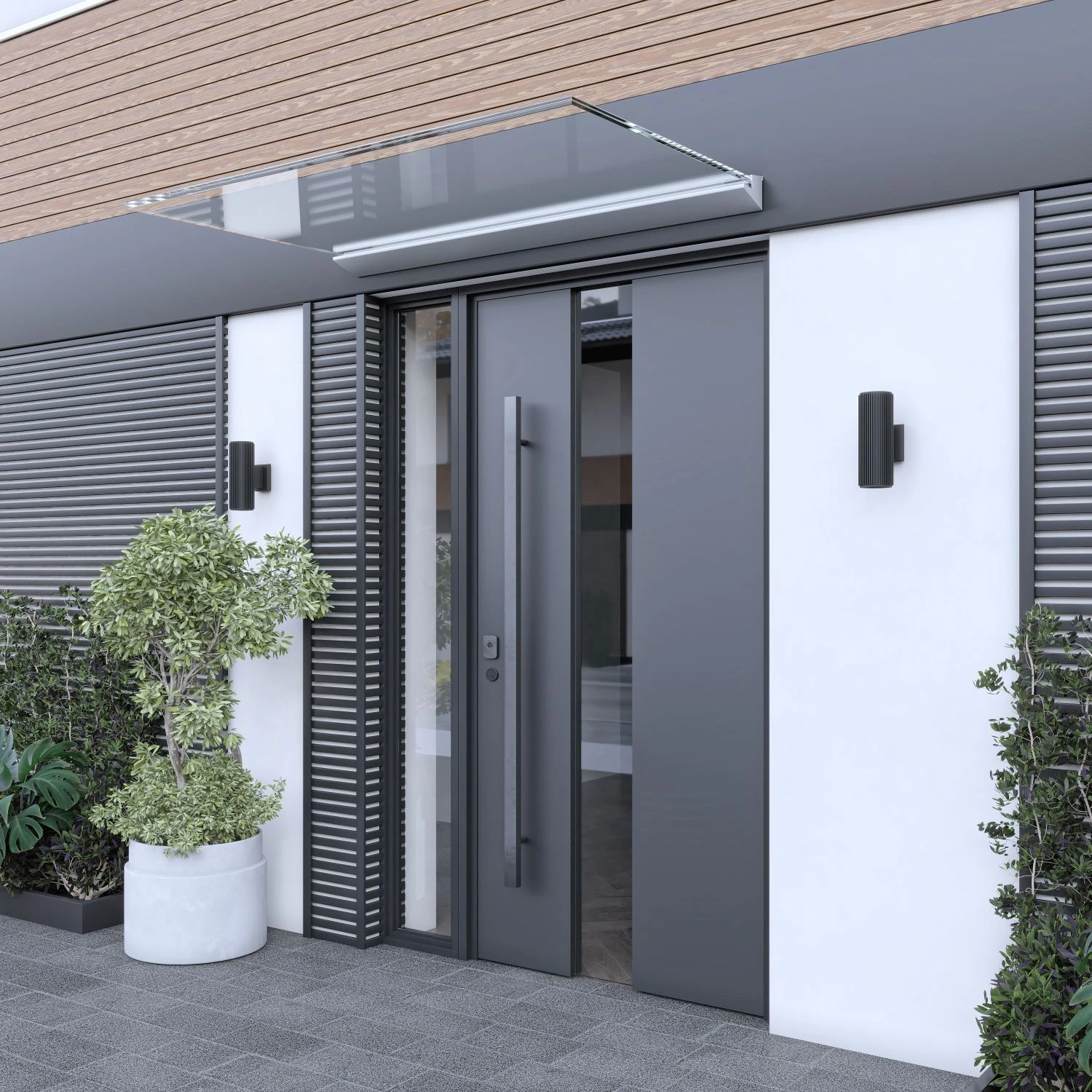 Cantilevered glass canopy, 77990076 Freitragendes Glasvordach CTO, 77990076