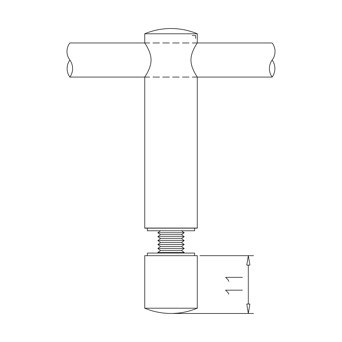 Middensteun voor montage op glas, 110681xxxxx Mittelstütze für Glasmontage, 110681xxxxx