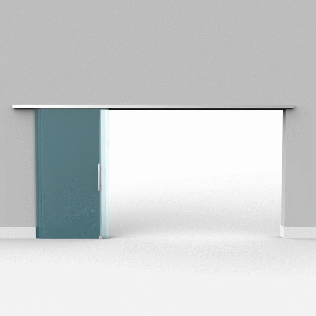 Telescopic sliding door, 3 rails, 2913x30x046 Teleskopisches Schiebetürsystem, 3-läufig, 2913x30x046