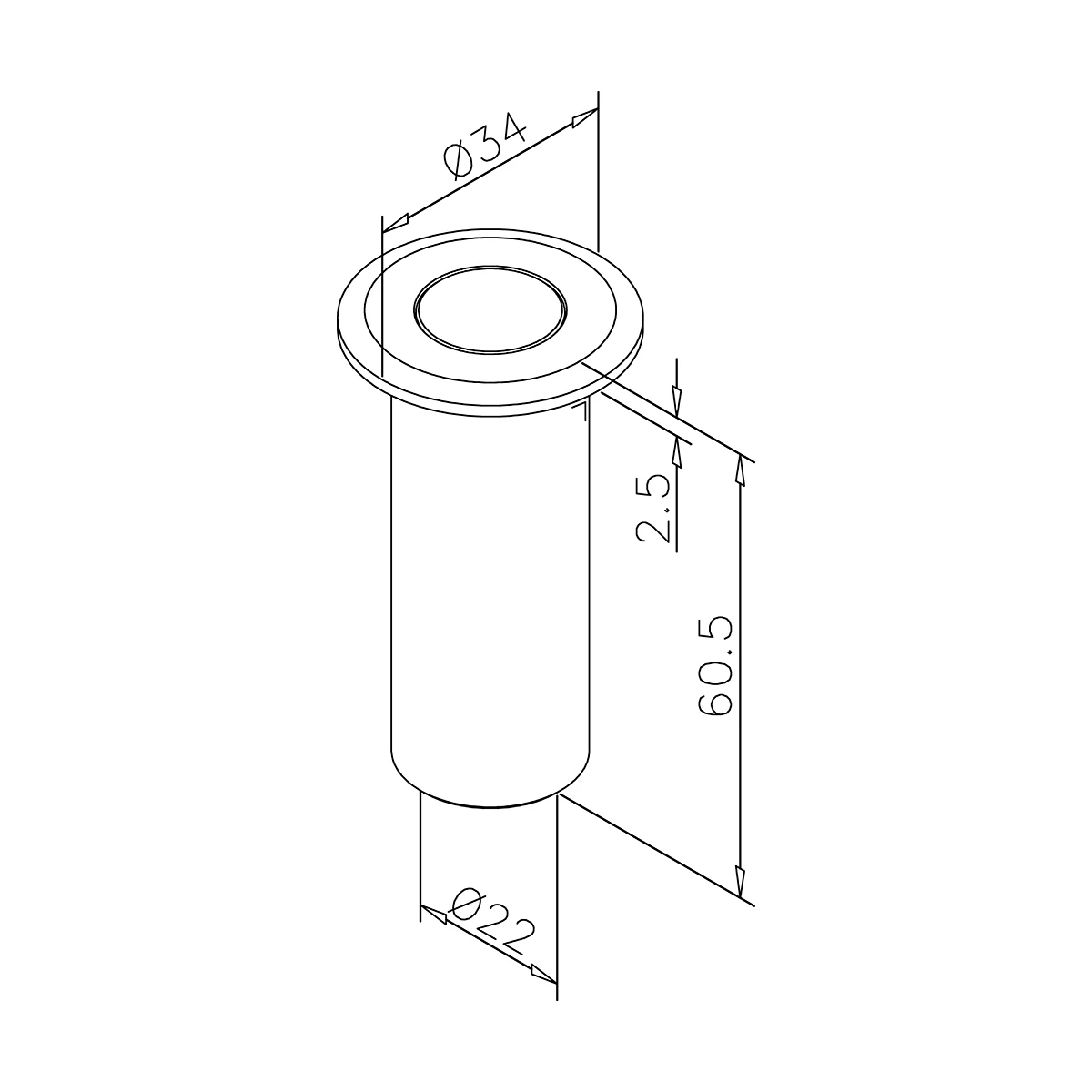 Floor Socket with spring, 470202025xx Bodenhülse mit Springfeder, 470202025xx