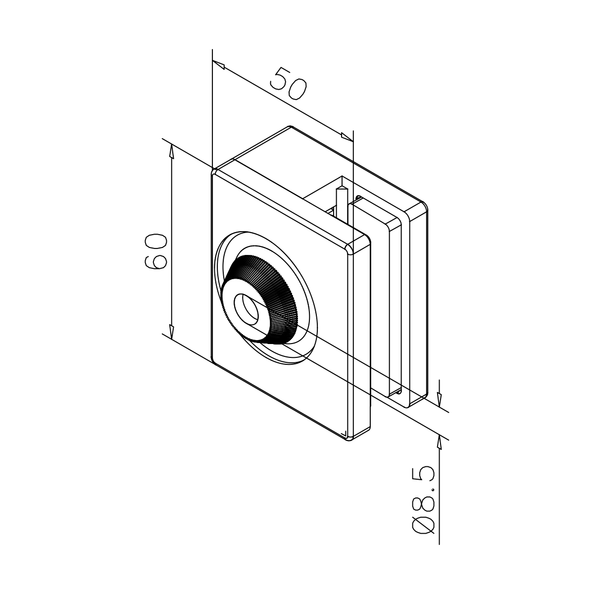 Glashalter aus V4A Edelstahl, 77145100000xx