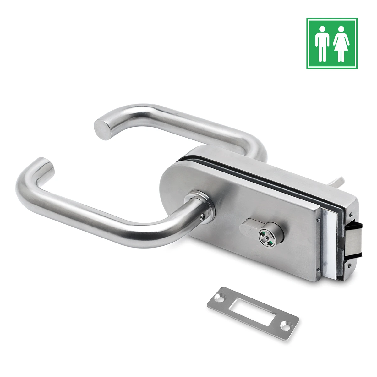Glass door lock with handles for toilet, 452210003xx Glastürschloss mit Drückern für Toilette, 452210003xx