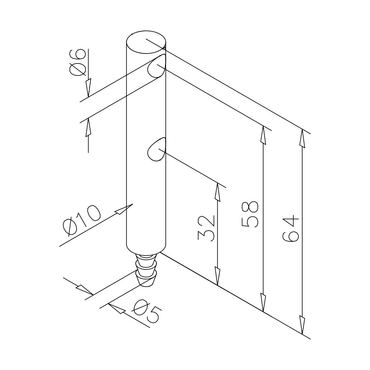 Doppelte Mittelstütze für Holzmontage, 110666xxxxx