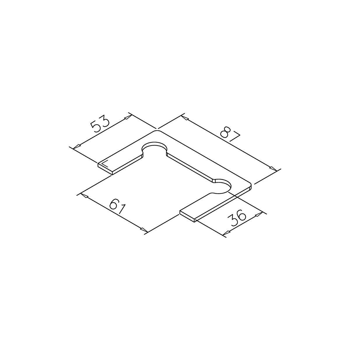 Rubber insert for glass door hinges - EPDM or SBR, 1950xx00000 Gummieinlage für Glastürscharniere - EPDM oder SBR, 1950xx00000