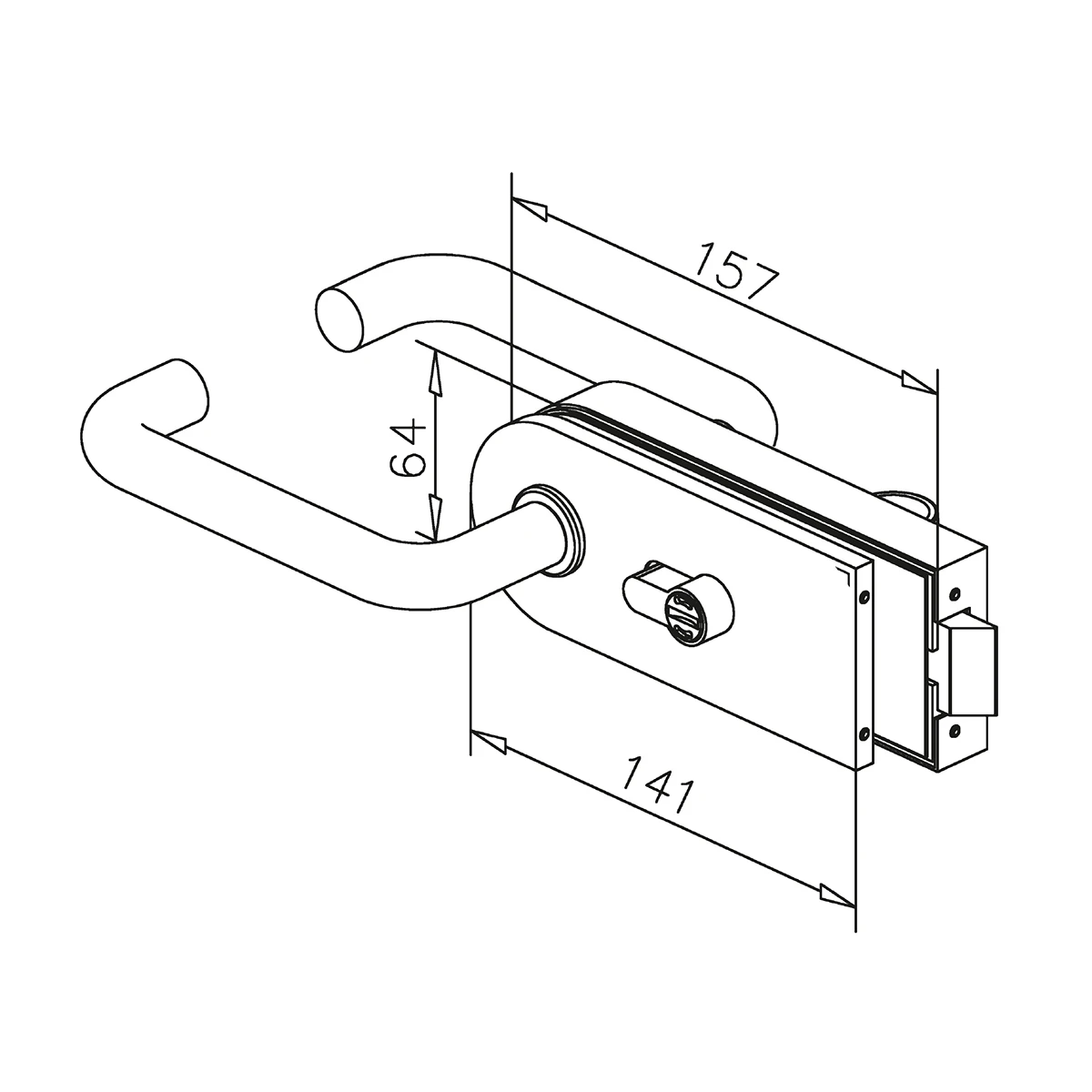 Glasdeurslot met krukken voor toilet, 452210003xx Glastürschloss mit Drückern für Toilette, 452210003xx