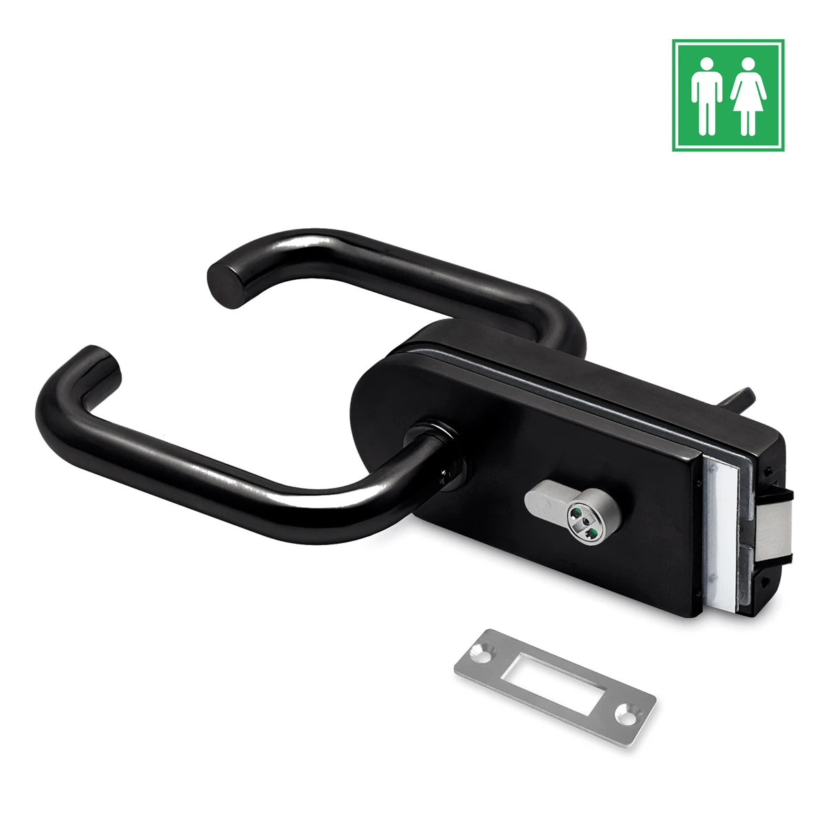 Glass door lock with handles for toilet, 452210003xx Glastürschloss mit Drückern für Toilette, 452210003xx