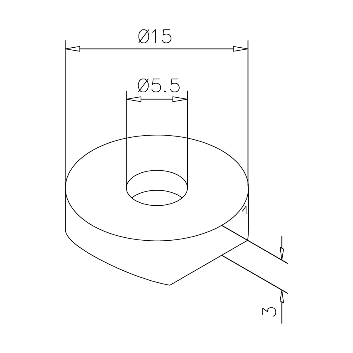 Adapter voor Mini-Rail-Systeem 10 mm, xx0698xxxxx Adapter für Mini-Rail-System 10 mm, xx0698xxxxx