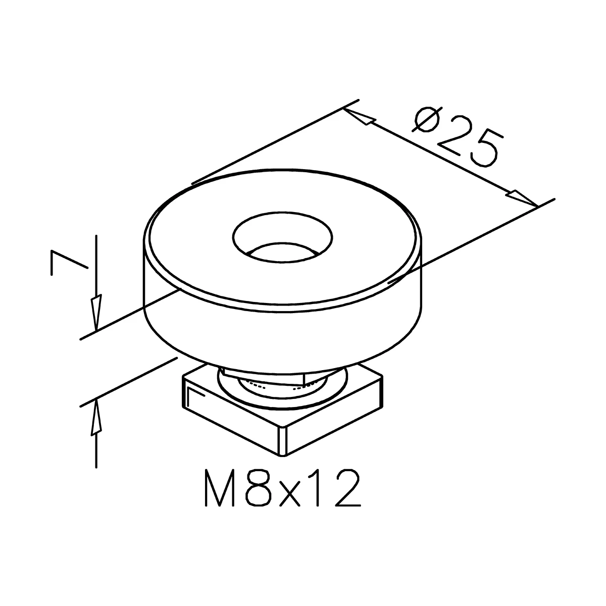 Rear adjuster for wall clamping profile Faria / Farida, 7744130800000 Hintere Einstellvorrichtung für Wandklemmprofil Faria / Farida, 7744130800000