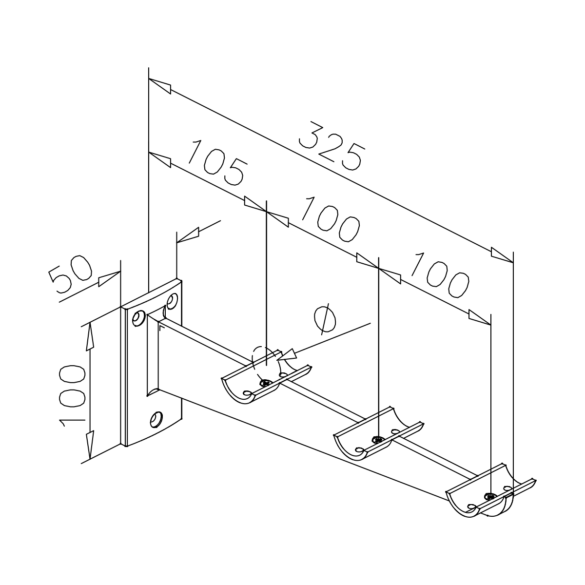 Buizensteun, 7711012302512 Tablettrutschenträger, 7711012302512